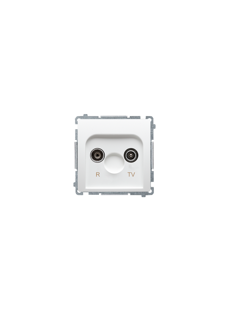Simon Basic Gniazdo antenowe R-TV zakończeniowe do gniazd przelotowych 1x wejście: 5–862 MHz biały