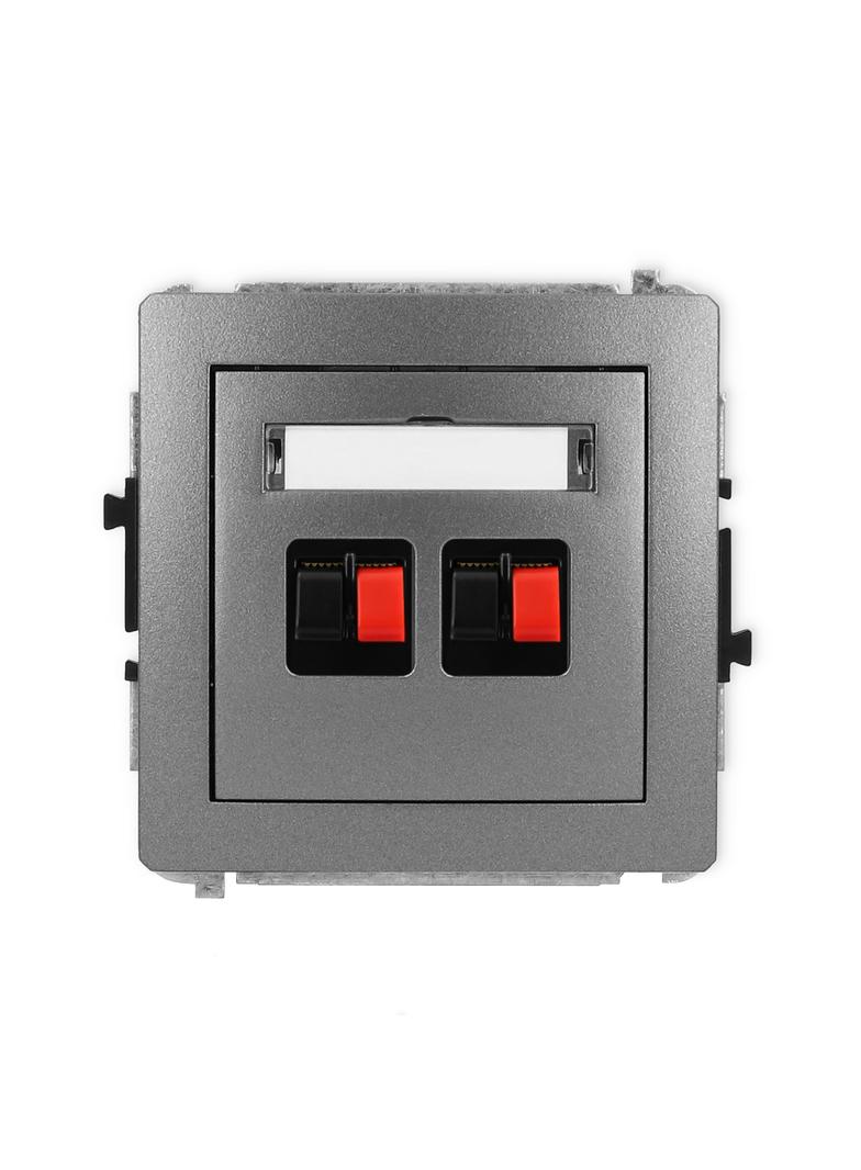 DECO Mechanizm gniazda głośnikowego podwójnego grafitowy