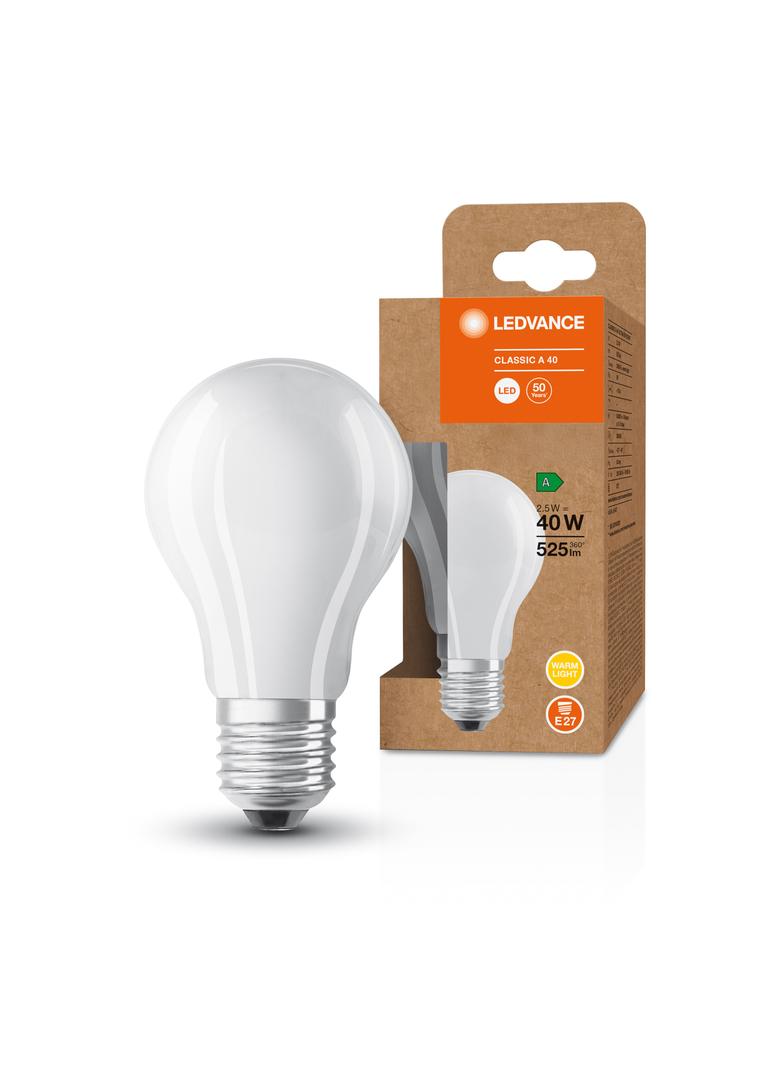 Lampa LED Classic A40 energooszczędna plastik 2,5W 830 E27 LEDVANCE