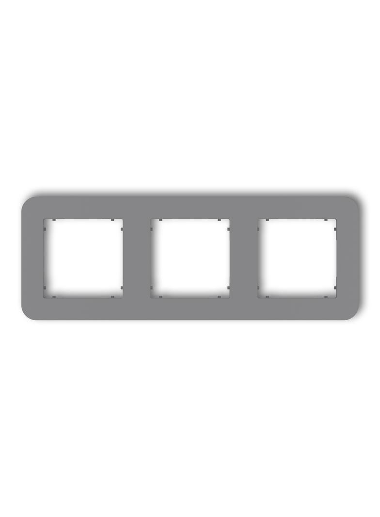 MINI Ramka uniwersalna potrójna zaokrąglona z tworzywa szary mat