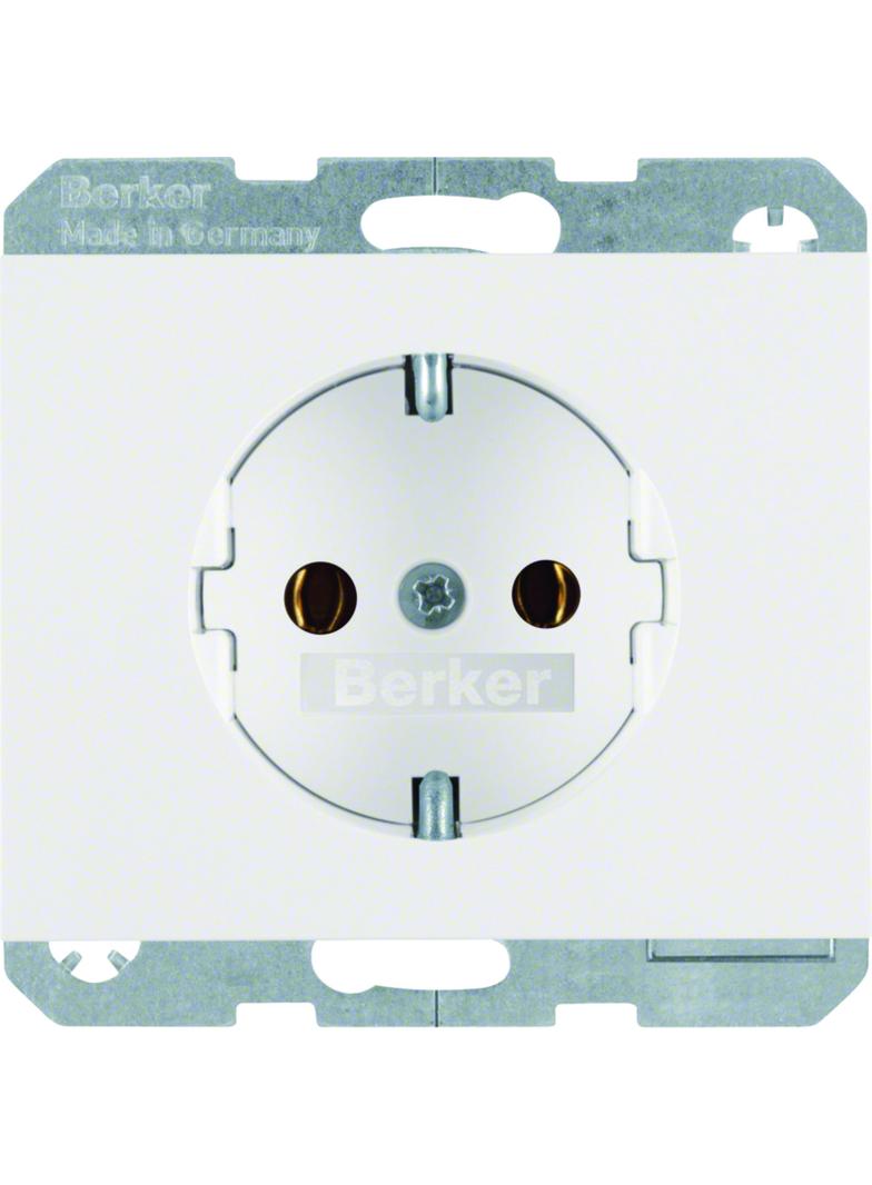 BERKER K.1 Gniazdo SCHUKO kompletne biały 47157009 HAGER