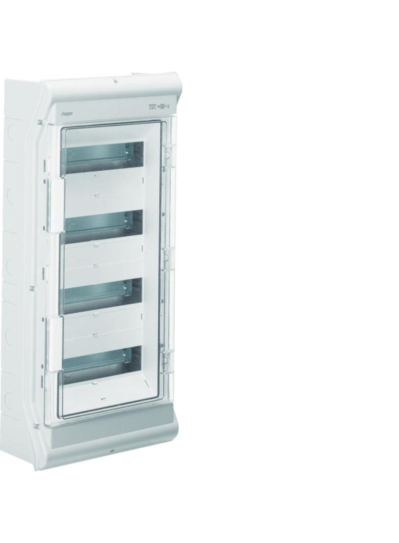 vector outdoor Rozdzielnica natynkowa IP65 odporna na UV przetłoczenia 4x12 VE412PN HAGER