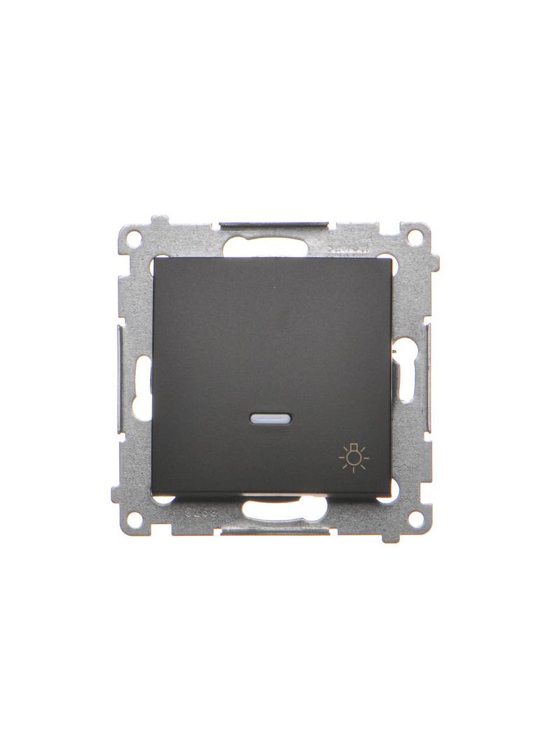 Simon 54 Przycisk „światło” z podświetleniem LED 16A z. śrub. czarny