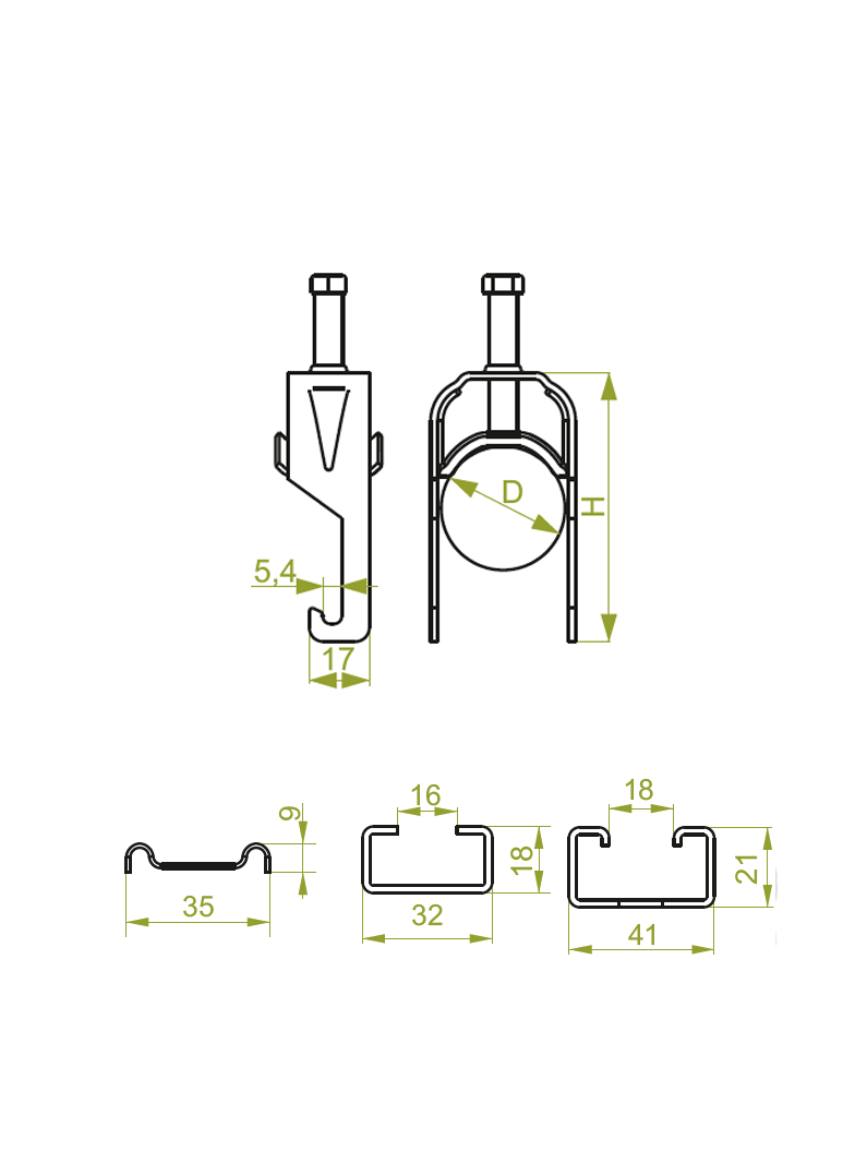 UKZ1/UKZO1/22-28 Uchwyt kablowy zaczepowy