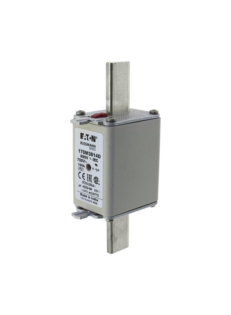 FUSE 160A 690V aR DIN 1 HSDNH Wkładka szybka 160A 690V aR DIN 1 podwójny wskaźnik 170M3814D EATON
