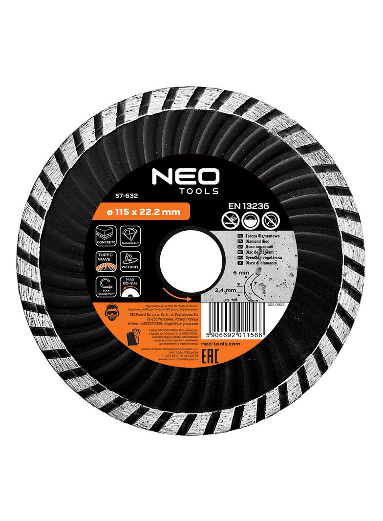 Tarcza diamentowa 115 x 22.2 mm, turbo wave