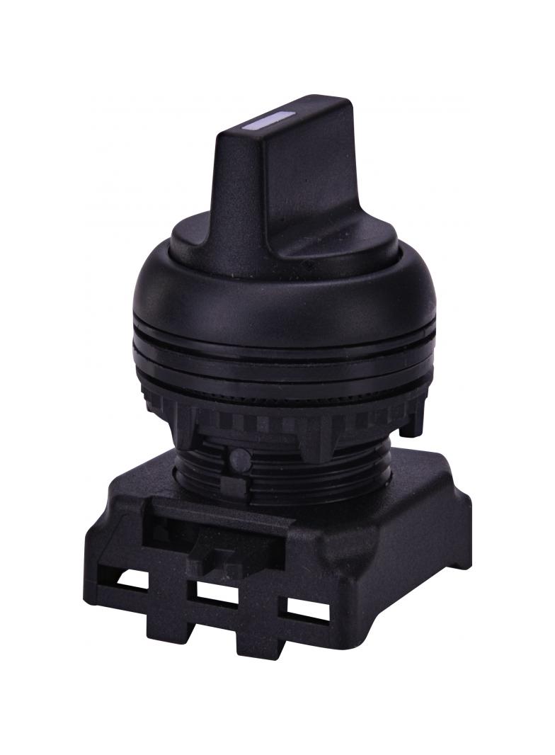 EGS3-SN-C - Napęd pokrętny piórkiem 3 położeniowy, z powrotem z lewej -Czarny