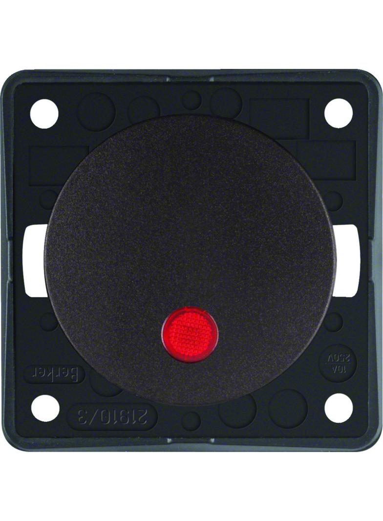 Integro Flow Łącznik klaw. przyc. podświetlany z czerw. socz., brąz