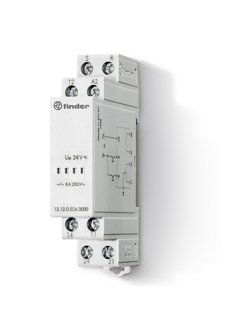 Elektroniczny przekaźnik bistabilny serii 13: 1P + 1Z 8A 12V AC/DC 13.12.0.012.0000 /5szt./ FINDER