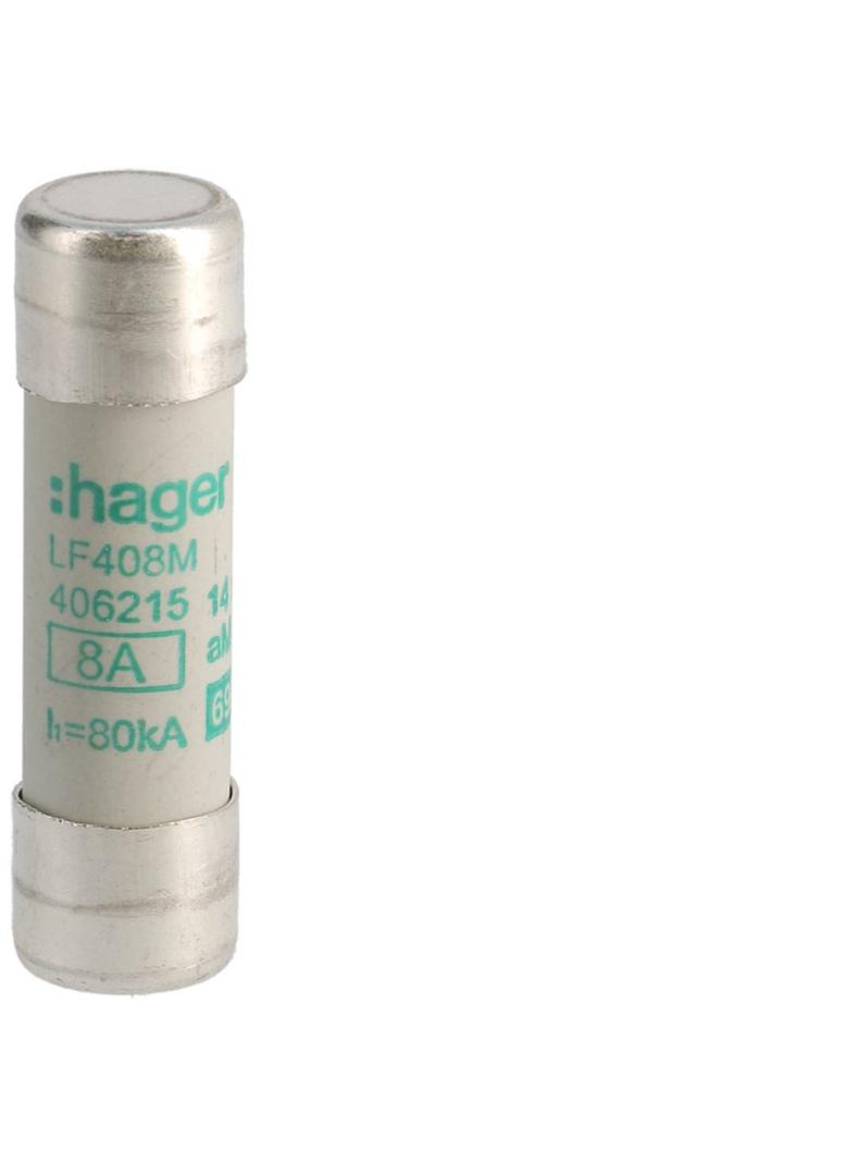 Wkładka bezpiecznikowa cylindryczna CH-14 14x51mm aM 8A 500VAC LF408M HAGER
