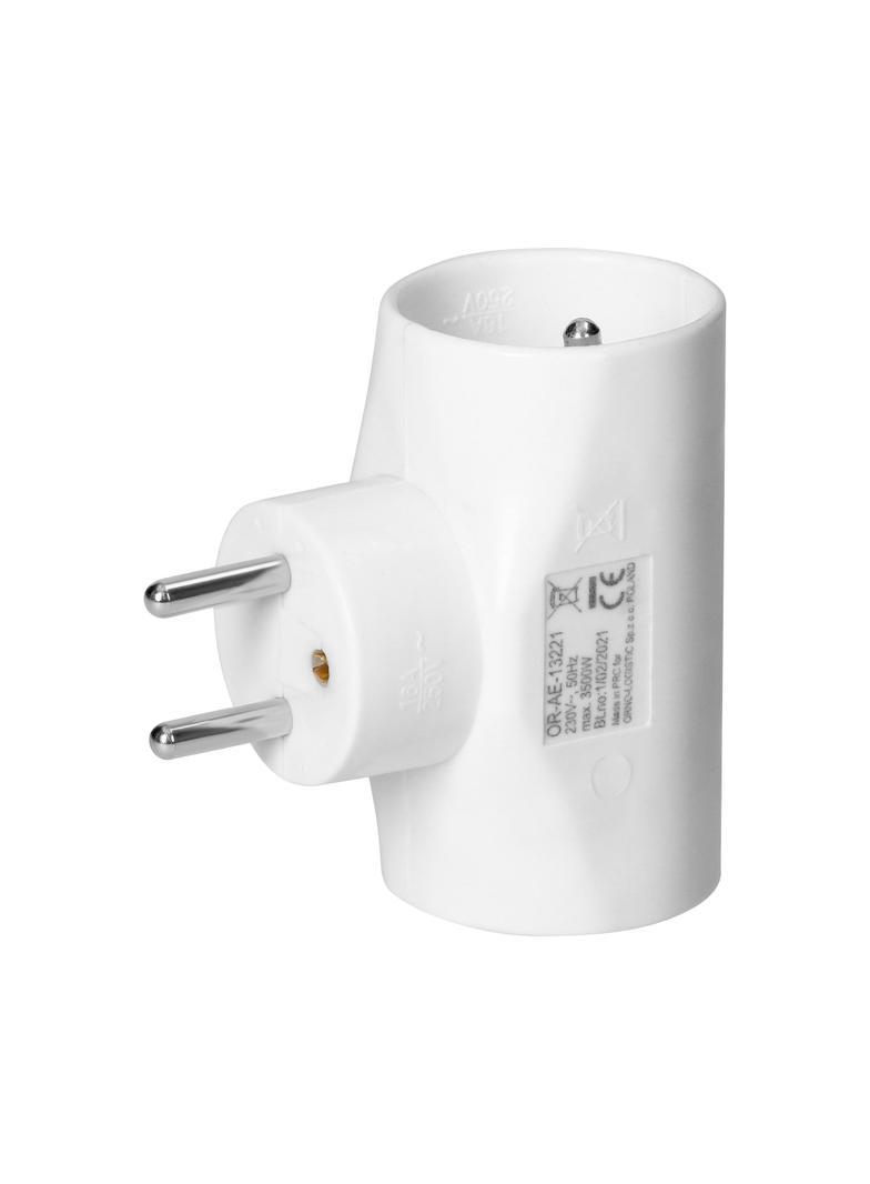 Rozgałęźnik 2x2P+Z, 1x2P/II, biały OR-AE-13221 ORNO