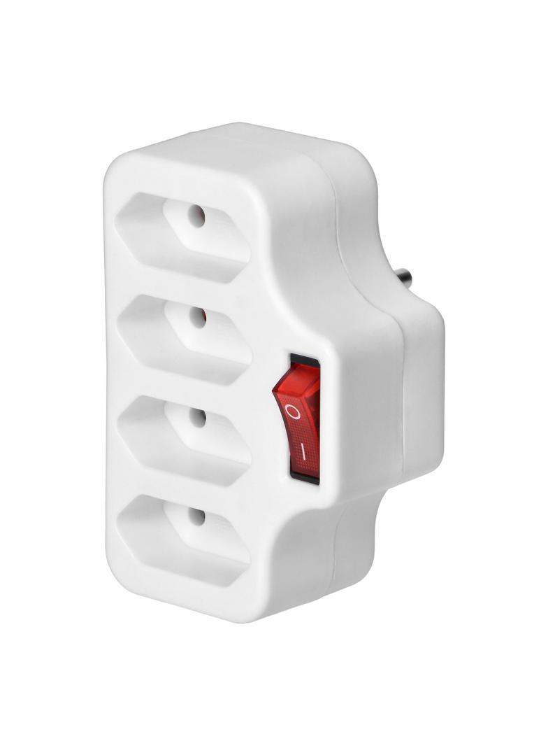 Rozgałęźnik 4x2P/II z włącznikiem, biały OR-AE-13255 ORNO