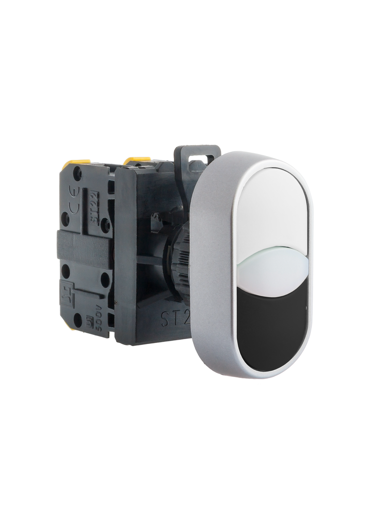 PRZYCISK DWUKLAWISZOWY 2 ZWIERNE BIAŁO-CZARNY  AC