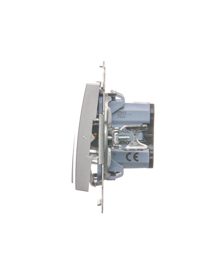 Simon 54 Łącznik świecznikowy z podświetleniem LED i do wersji IP44 16A 250V zaciski śrubowe srebrny mat *Posiada wkładkę DU1W DW5ABL.01/43 KONTAKT