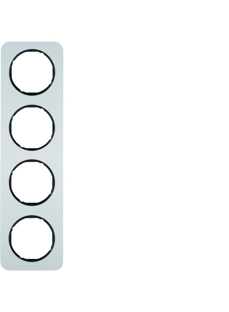BERKER R.1 Ramka poczwórna aluminium/czarny 10142184 HAGER