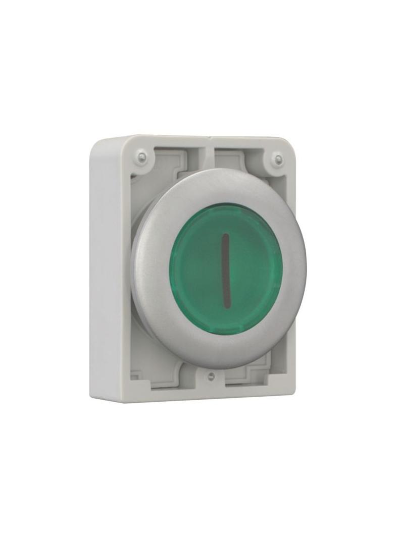 M30C-FDRL-G-X1 Przycisk podświetlany 30mm płaski bez samopowrotu zielony I 182932 EATON