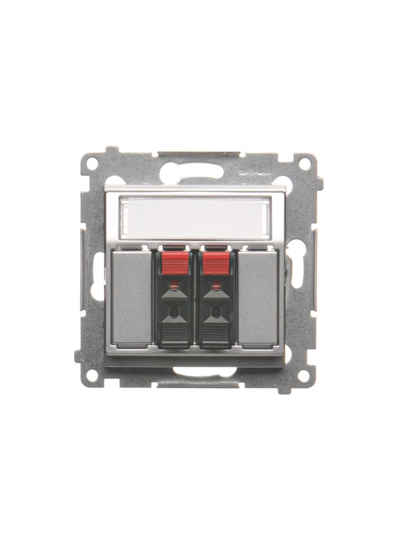 Simon 54 Gniazdo głośnikowe 2-krotne Przekrój przewodów dla wejścia i wyjścia 25 mm2 srebrny mat