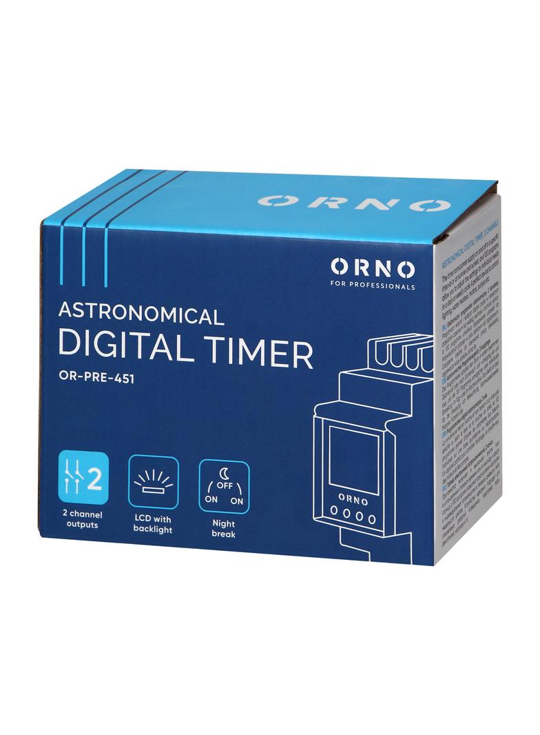 Elektroniczny programator czasowy 100 programów 3 języki menu 2 wyjśćia przekaźnikowe 16A/230V s OR-