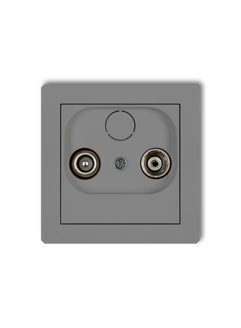 DECO Mechanizm gniazda abonenckiego RTV przelotowego 9dB szary mat