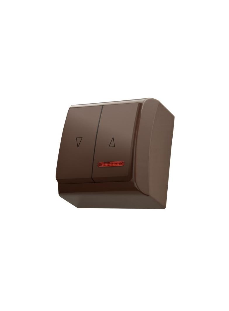 BIS Łącznik żaluzjowy z podświetleniem pomarańczowym - kolor brązowy
