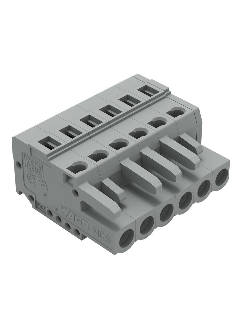 MCS-MIDI Classic gniazdo 6-bieg. szare raster 5 mm /50szt./ WAGO