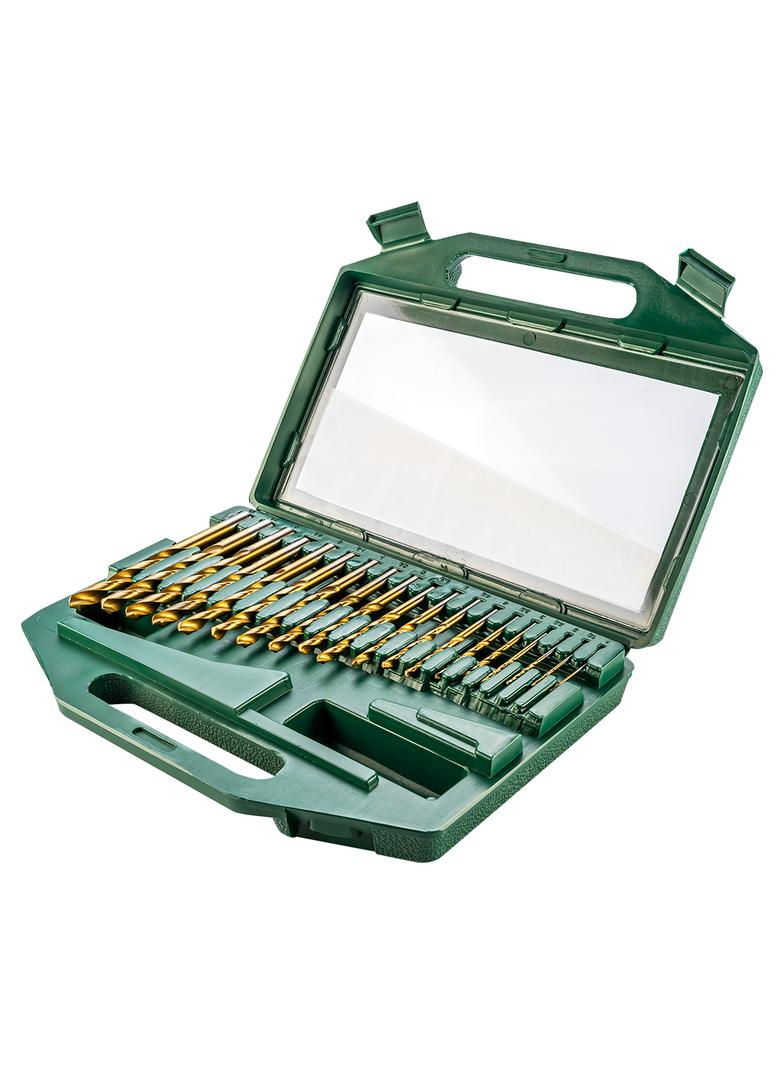 Wiertła do metalu HSS-TiN, 1.0-10.0 mm, zestaw 19 szt.