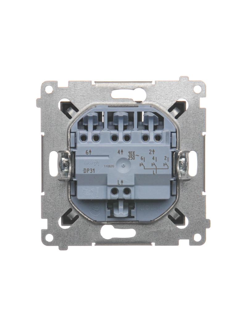 Simon 54 Przycisk potrójny 10A 250V szybkozłączka antracyt DP31.01/48 KONTAKT