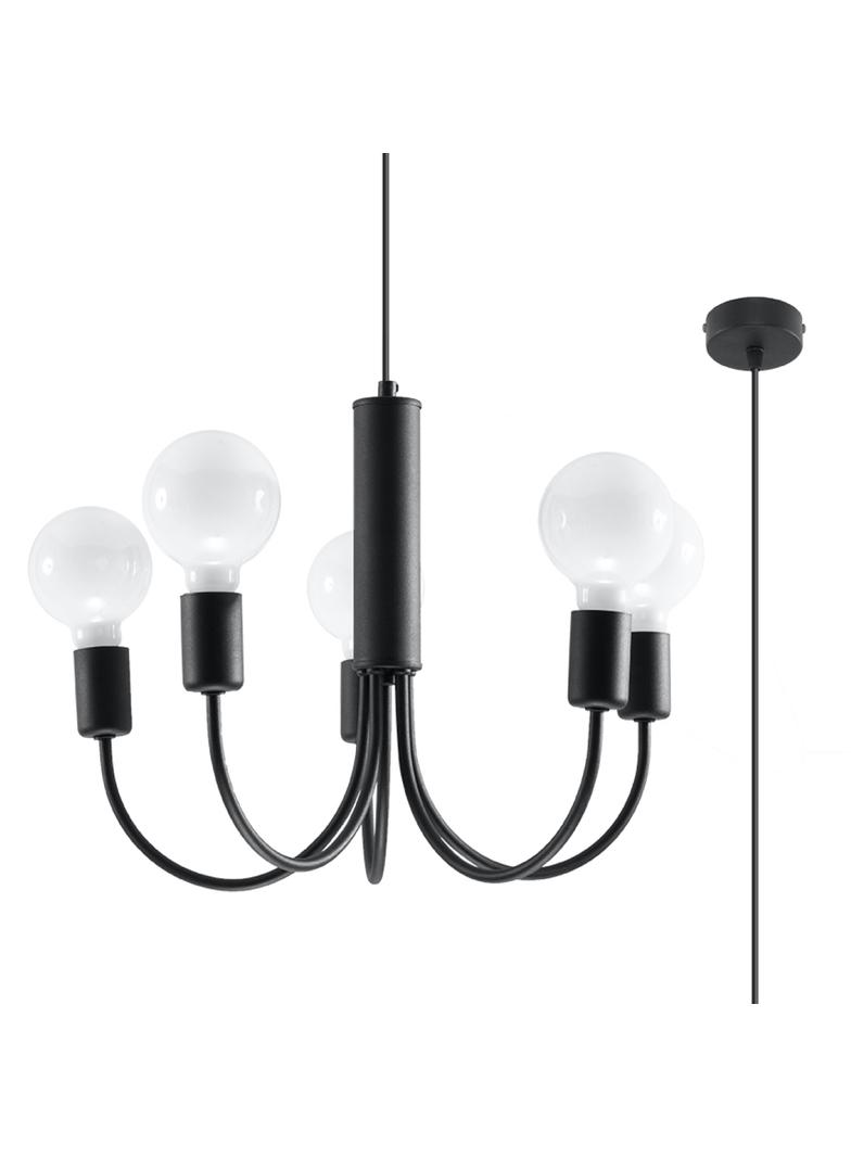 Sollux Żyrandol PICCOLO 5 czarny SL.0855