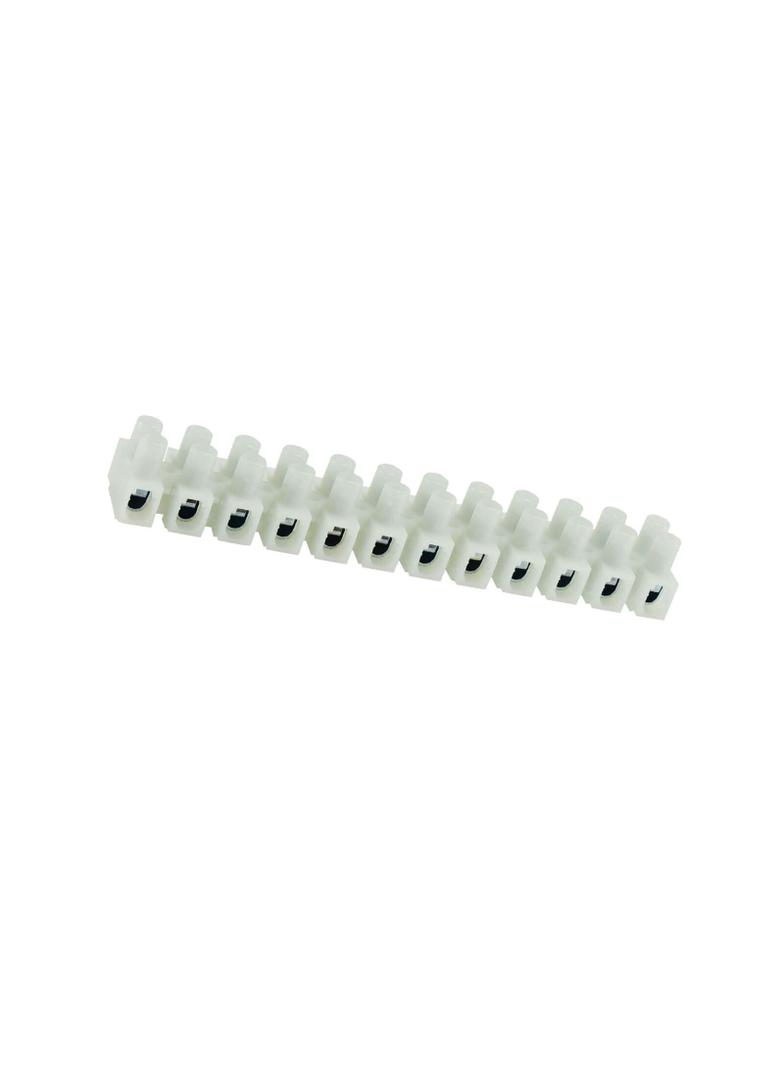Listwa zaciskowa gwintowa 12‑torowa 6mm2 poliamidowa PA66 z podkładką biała LPA12‑6 89093110 SIMET