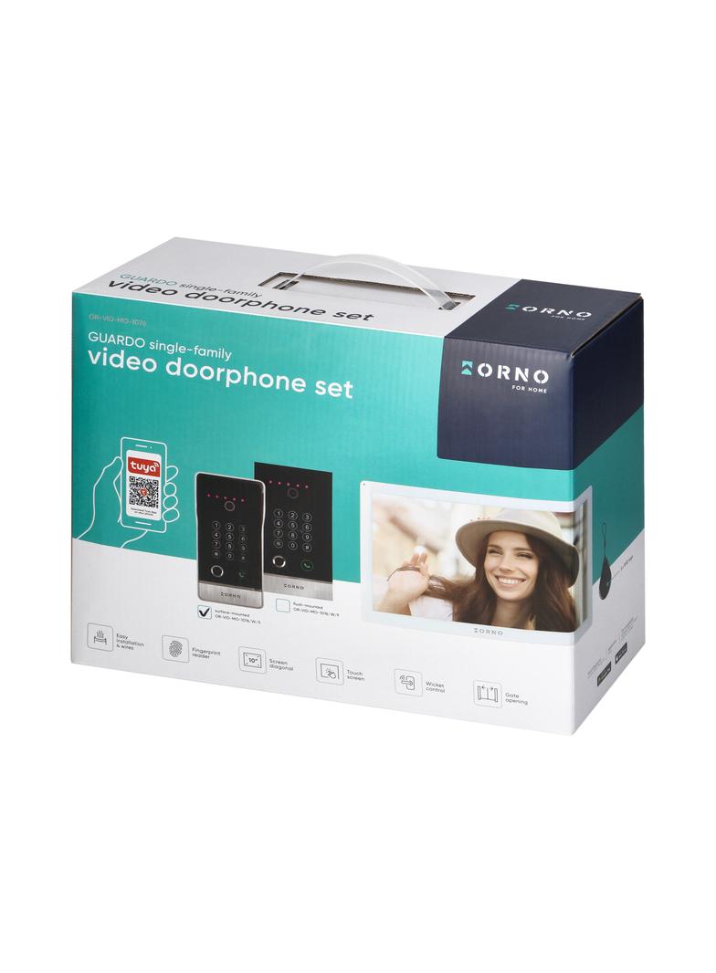 Zestaw wideodomofonowy, bezsłuchawkowy, monitor 10 LCD, menu OSD, WI-FI + APP na telefon, z gniazde OR-VID-MO-1076/W/S ORNO