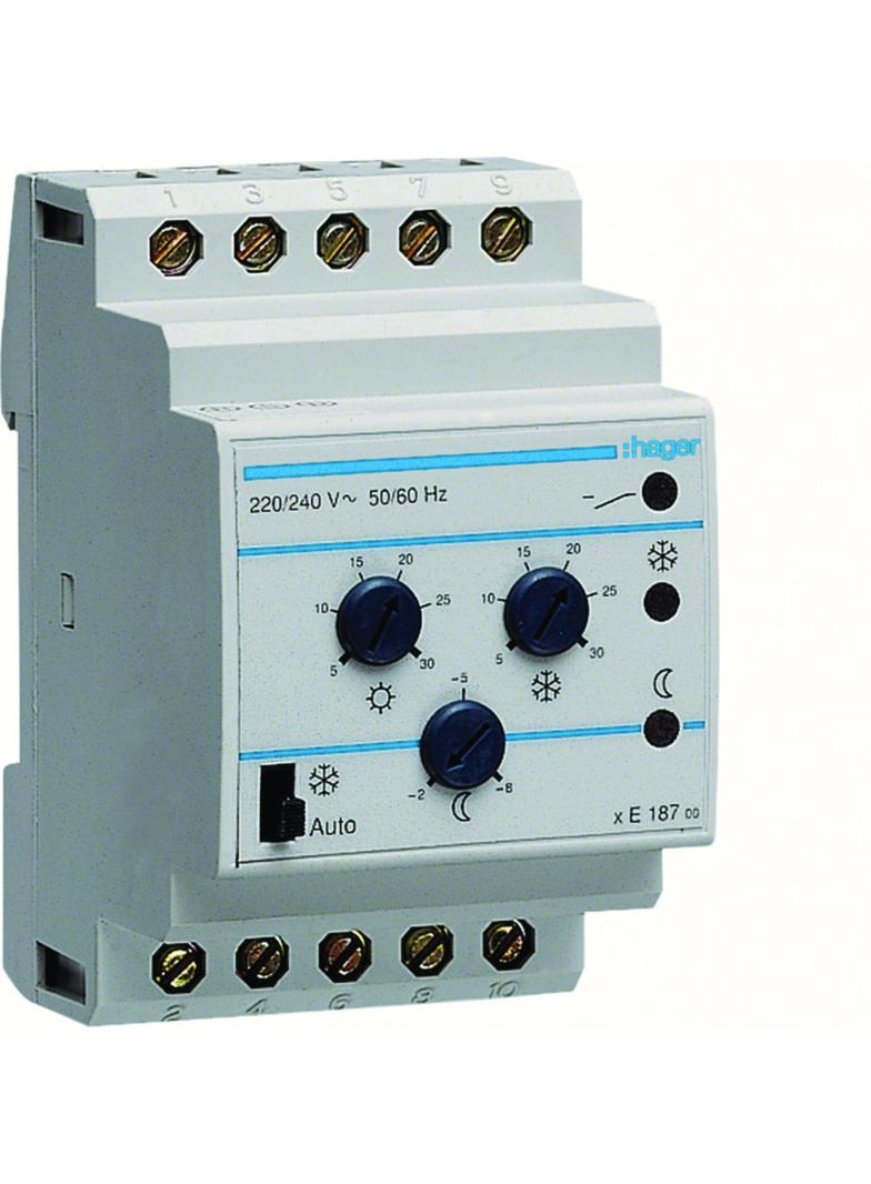 Termostat wielofunkcyjny modułowy bez czujnika 230V 1P 2A funkcje Comfort EK187 HAGER