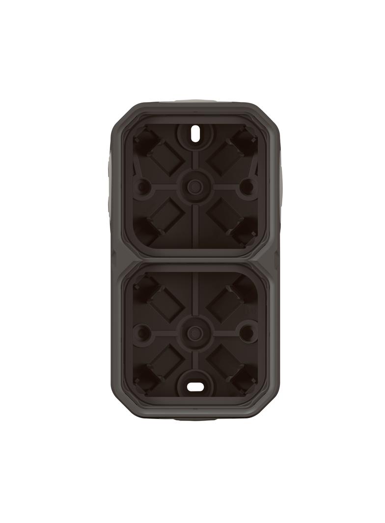 NOWE PLEXO - PUSZKA NATYNKOWA PODWÓJNA Z PRZEPUSTEM MEMBRANOWYM ANTRACYT