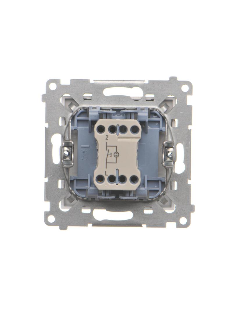 Simon 55 Przycisk zwierny /światło/ z podświetleniem LED szybkozłączka Szampański mat TS1L.01/144 KONTAKT