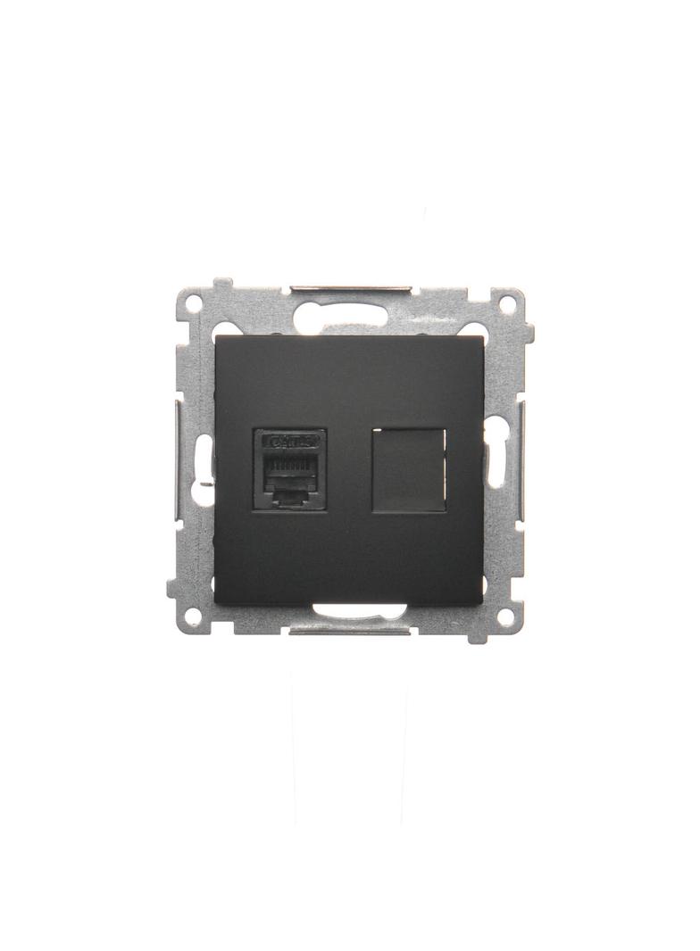 Simon 54 Gniazdo telefoniczne pojedyncze RJ12 czarny