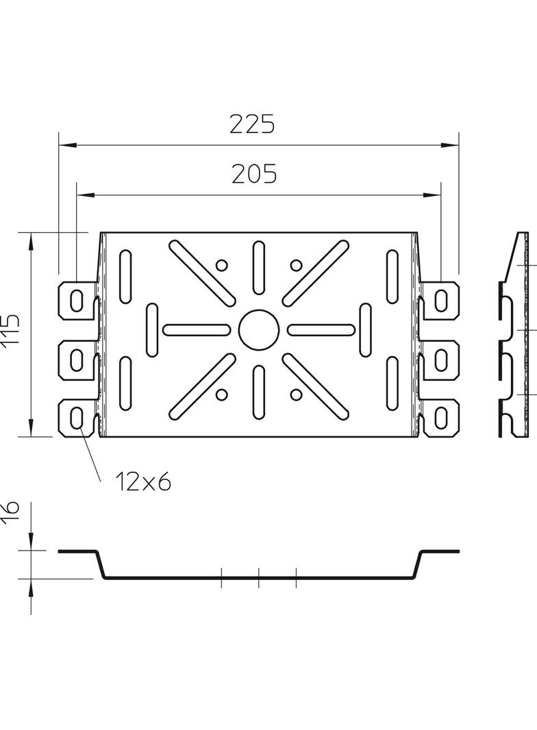 MP 225 UNI, PŁYTKA MONTAŻOWA UNIWERS.