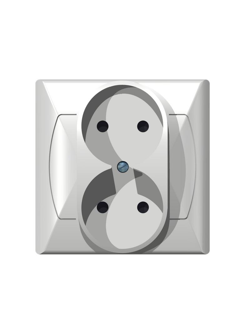 AKCENT Gniazdo podwójne - kolor biały