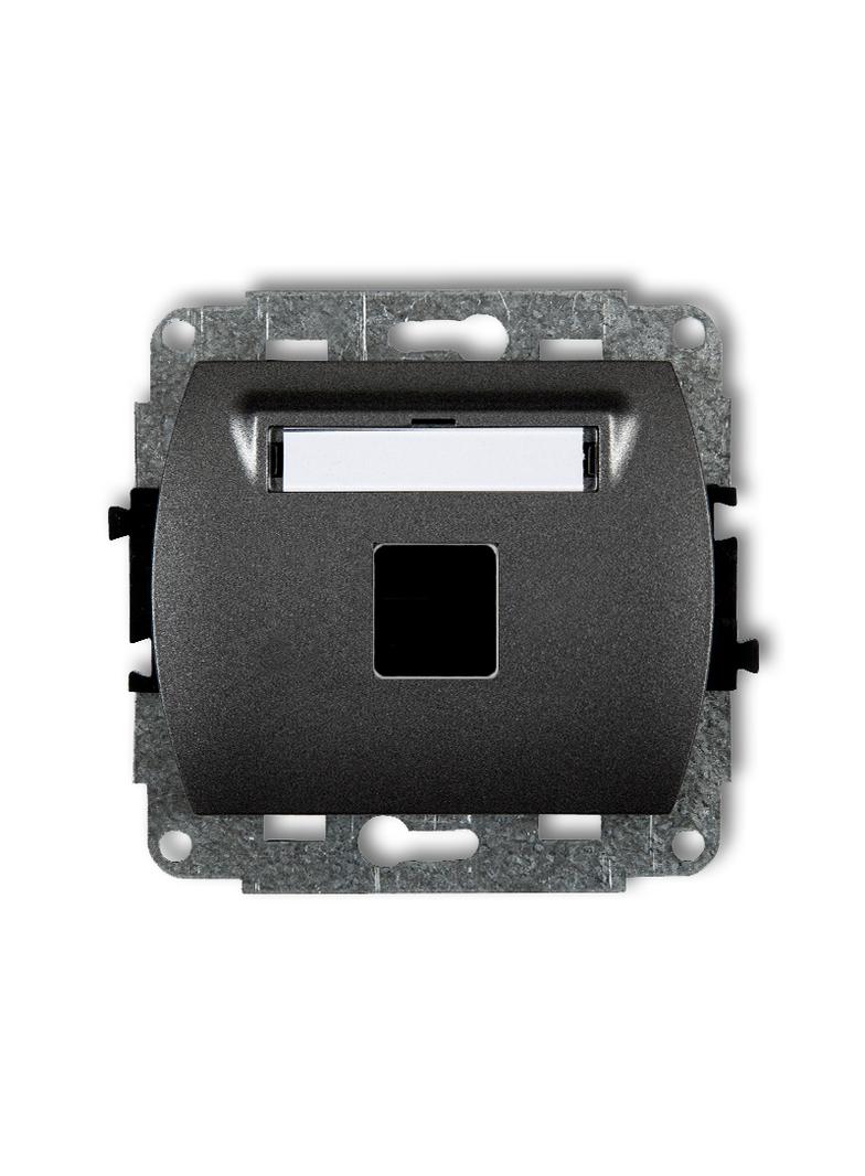 TREND Mechanizm gniazda multimedialnego pojedynczego bez modułu (standard Keystone) grafitowy