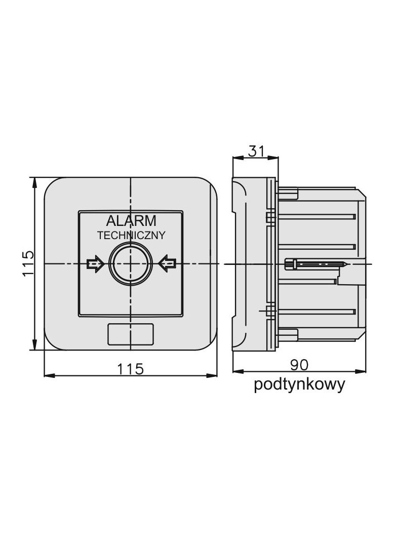 Wyłącznik alarmowy 1Z 1R 12A /ALARM TECHNICZNY/ IP55 WAp-1s 921551 ELEKTROMET