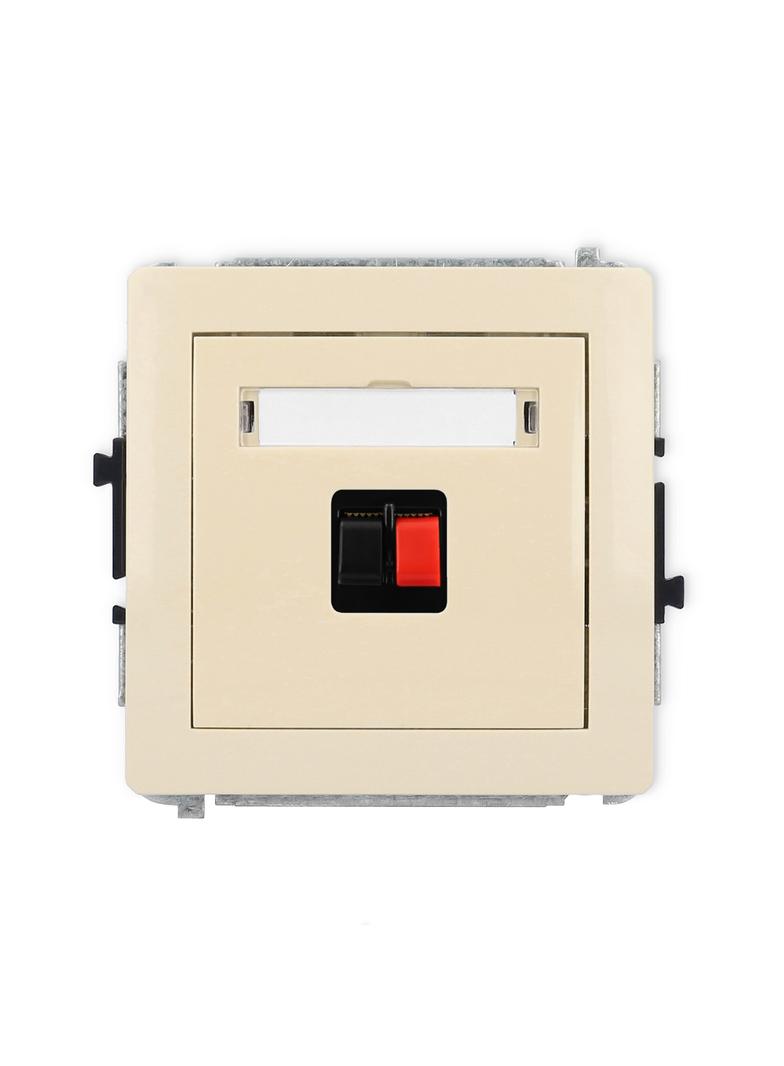 DECO Mechanizm gniazda głośnikowego pojedynczego beżowy