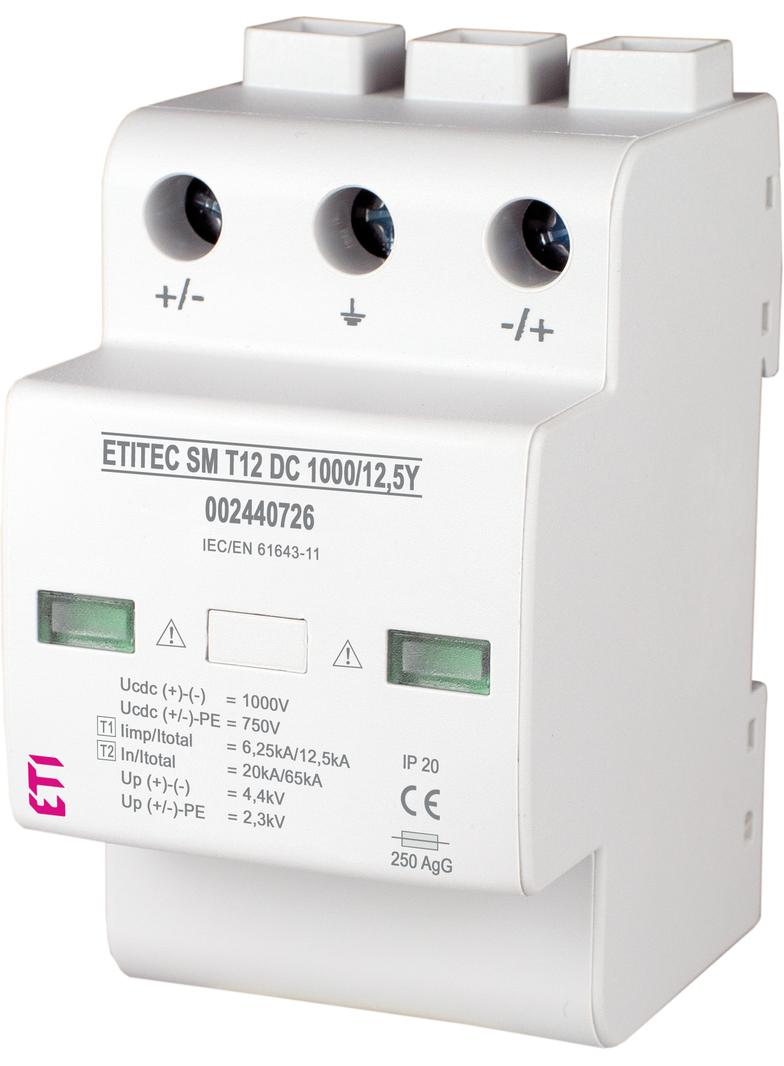 ETITEC SM T12 DC 1000/12,5 Y Ogranicznik przepięć T1, T2 (B, C) - DC - bez prądu upływu