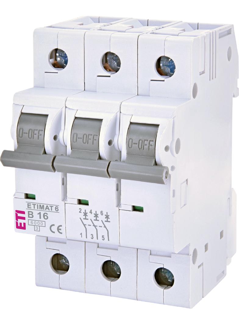 Wyłącznik nadprądowy MAT 6 3P B16A 002115516 ETI