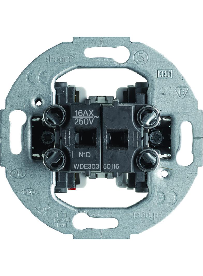 Łącznik 2-klawiszowy seryjny (świecznikowy) mechanizm do serii R.classic 16A Berker WDE30350116 HAGER