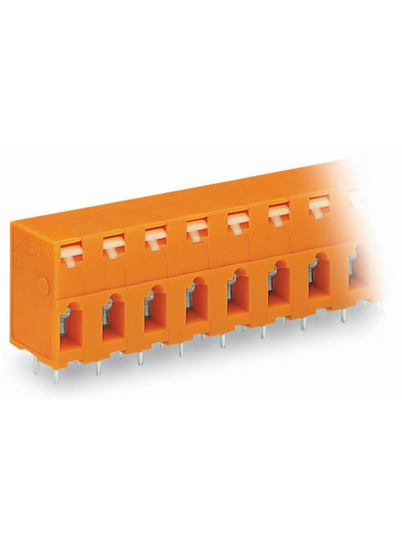 listwa przepustowa do p. drukowanych 7-bieg. pomarańczowa raster 7,62 mm