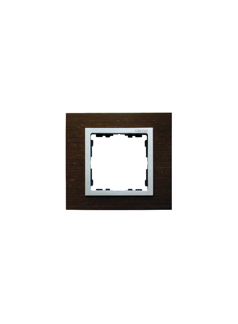 Simon 82 Nature Ramka 1-krotna Nature-drewno Wenge / pierścień aluminium mat 82917-65 KONTAKT