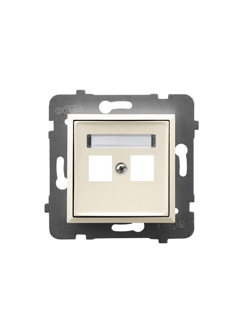 ARIA Obudowa gniazda podwójnego typu Keystone prosta - kolor ecru