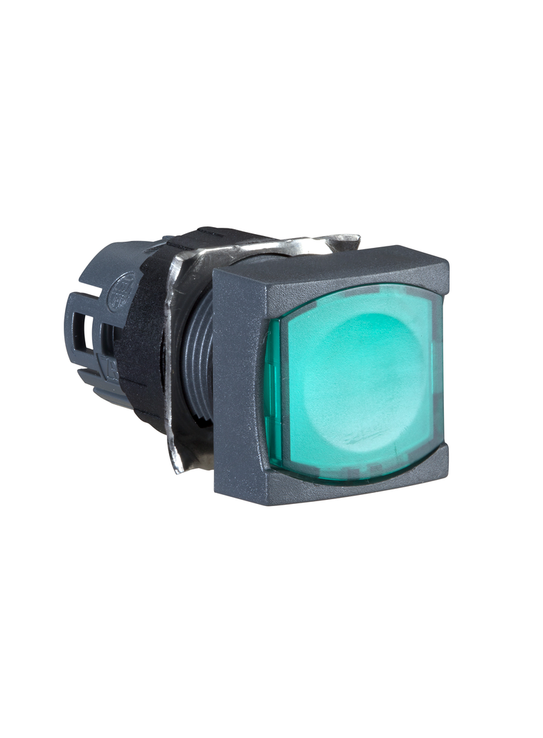 Harmony XB6 Przycisk płaski zielony push push LED plastikowy kwadratowy ZB6CF3 Schneider