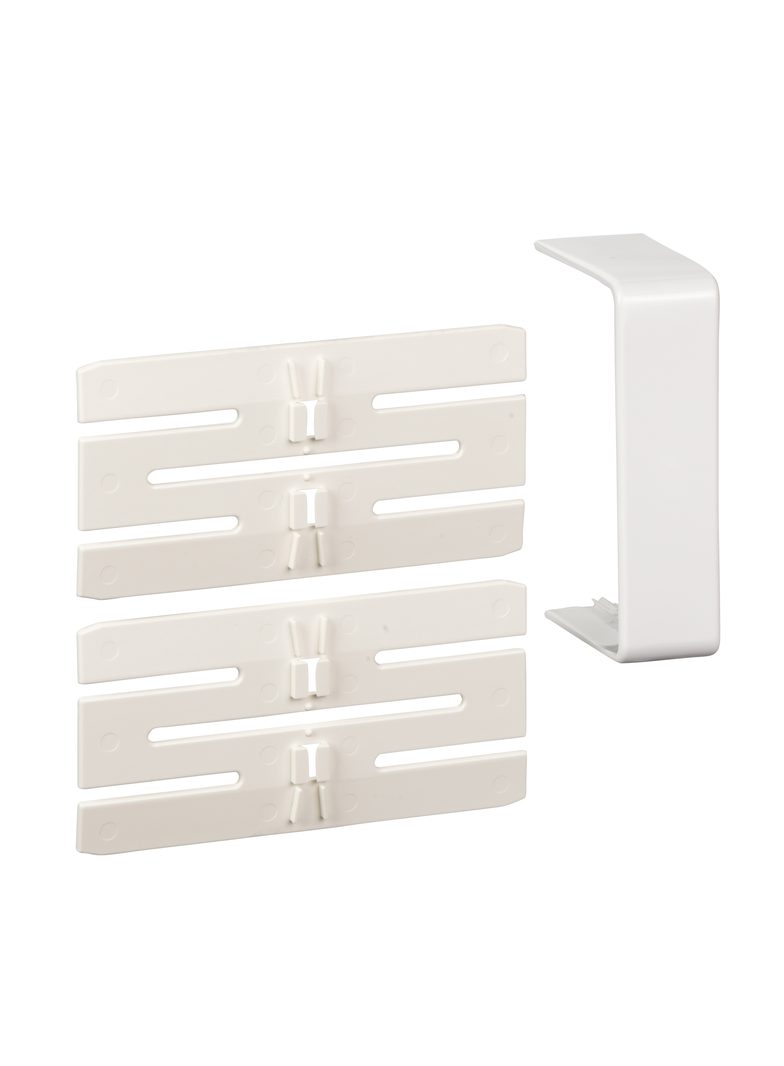 Optiline 45 - łącznik z osłoną połączenia - 75 x 55 mm - PC/ABS - biel polarna