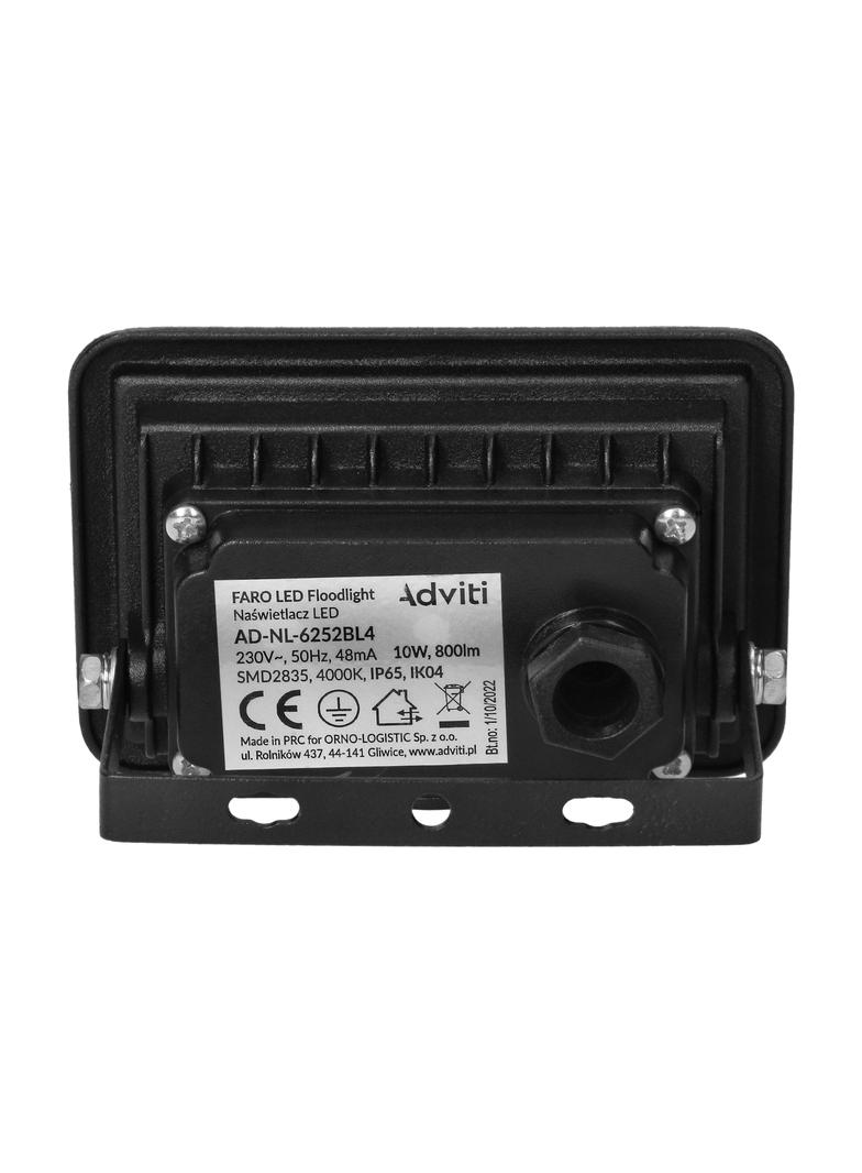 FARO LED 10W naświetlacz 800lm, IP65, 4000K, aluminium + szkło AD-NL-6252BL4 ORNO