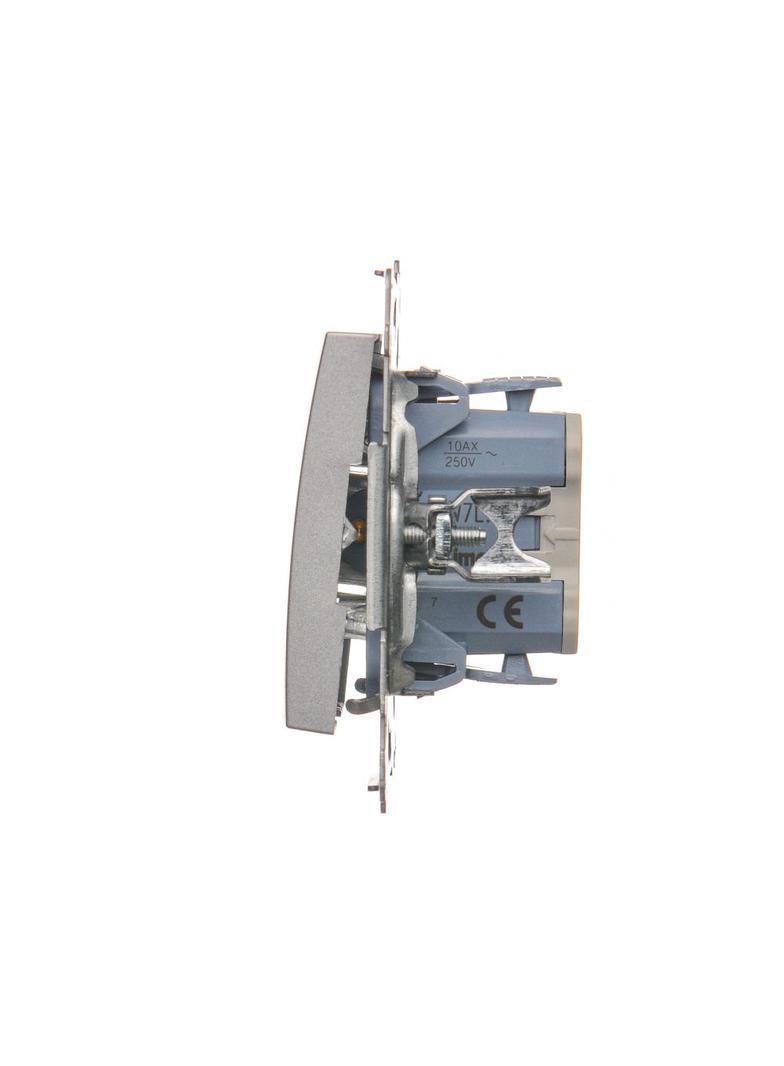 Simon 54 Łącznik krzyżowy z podświetleniem LED 10A 250V szybkozłączka srebrny mat DW7L.01/43 KONTAKT