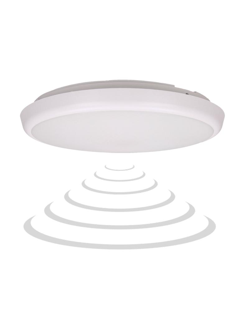 CERS LED 22W plafon z mikrofalowym czujnikiem ruchu 2000lm IP65 4000K poliwęglan mleczny biały AD-PL
